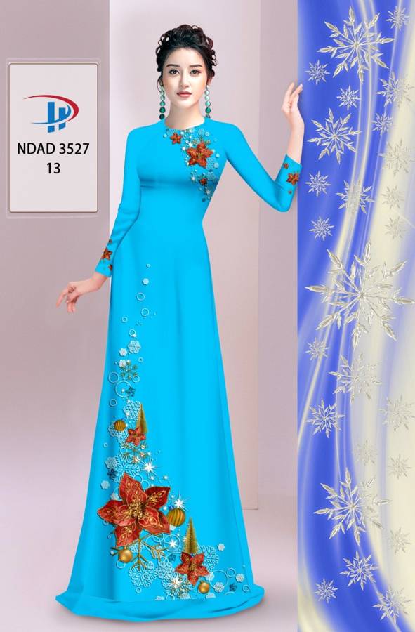 Vải Áo Dài Hoa In 3D AD NDAD3527 21